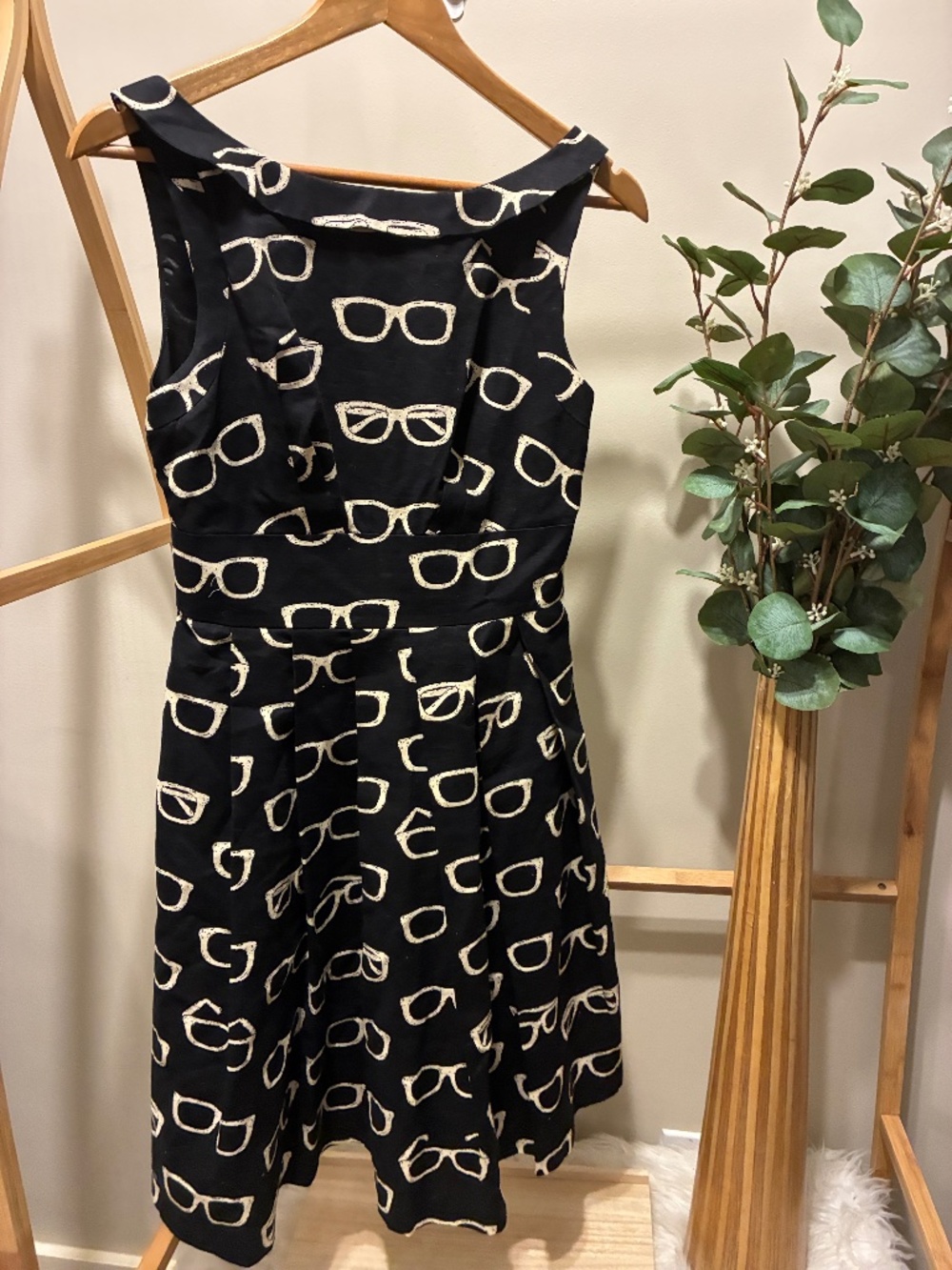 Eva Franco by Anthropologie “Addison” Black Glasses Dress